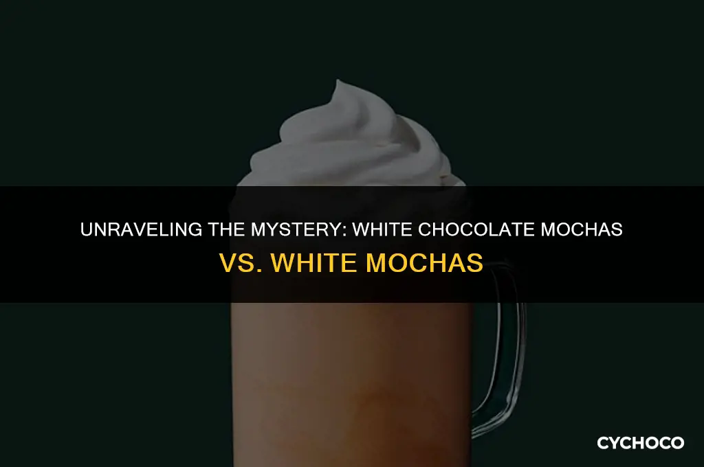 are white chocolate mochas and white mochas the same thing