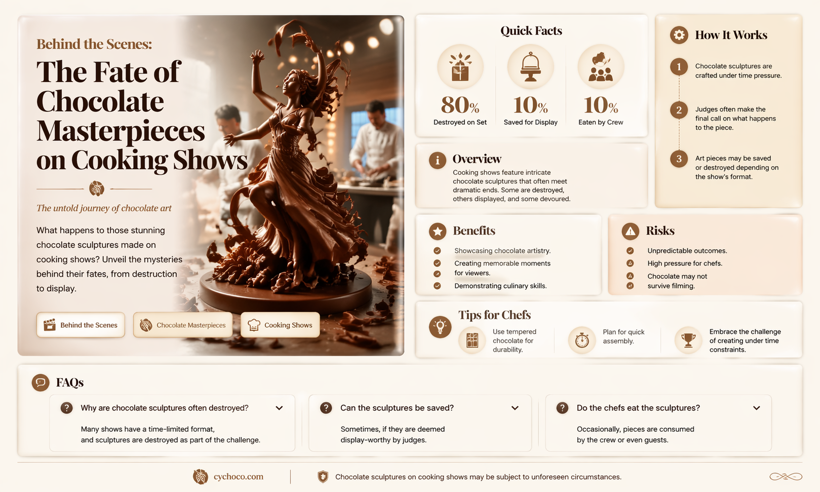 are chocolate showpieces from cooking shows eaten