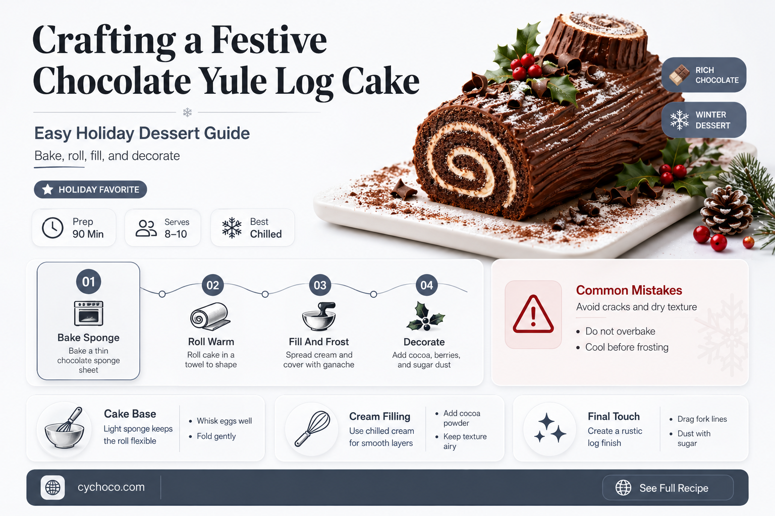 how to make a chocolate yule log cake