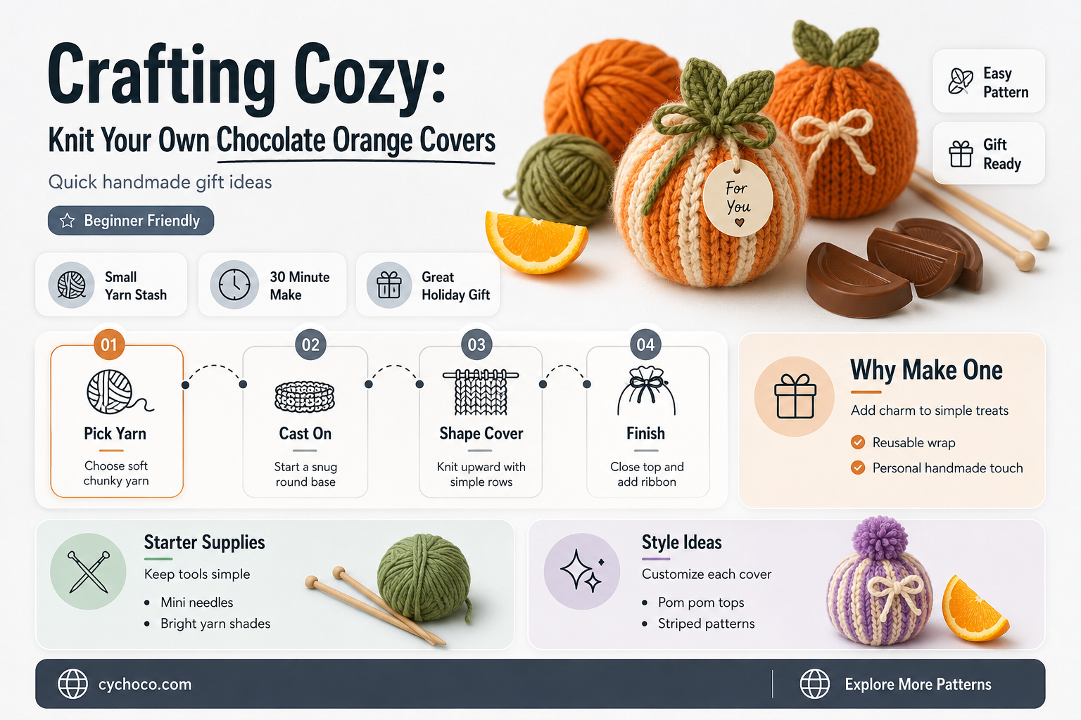 how to knit chocolate orange covers