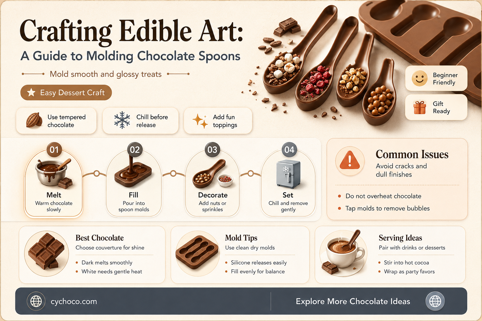 how to make chocolate spoons with mold