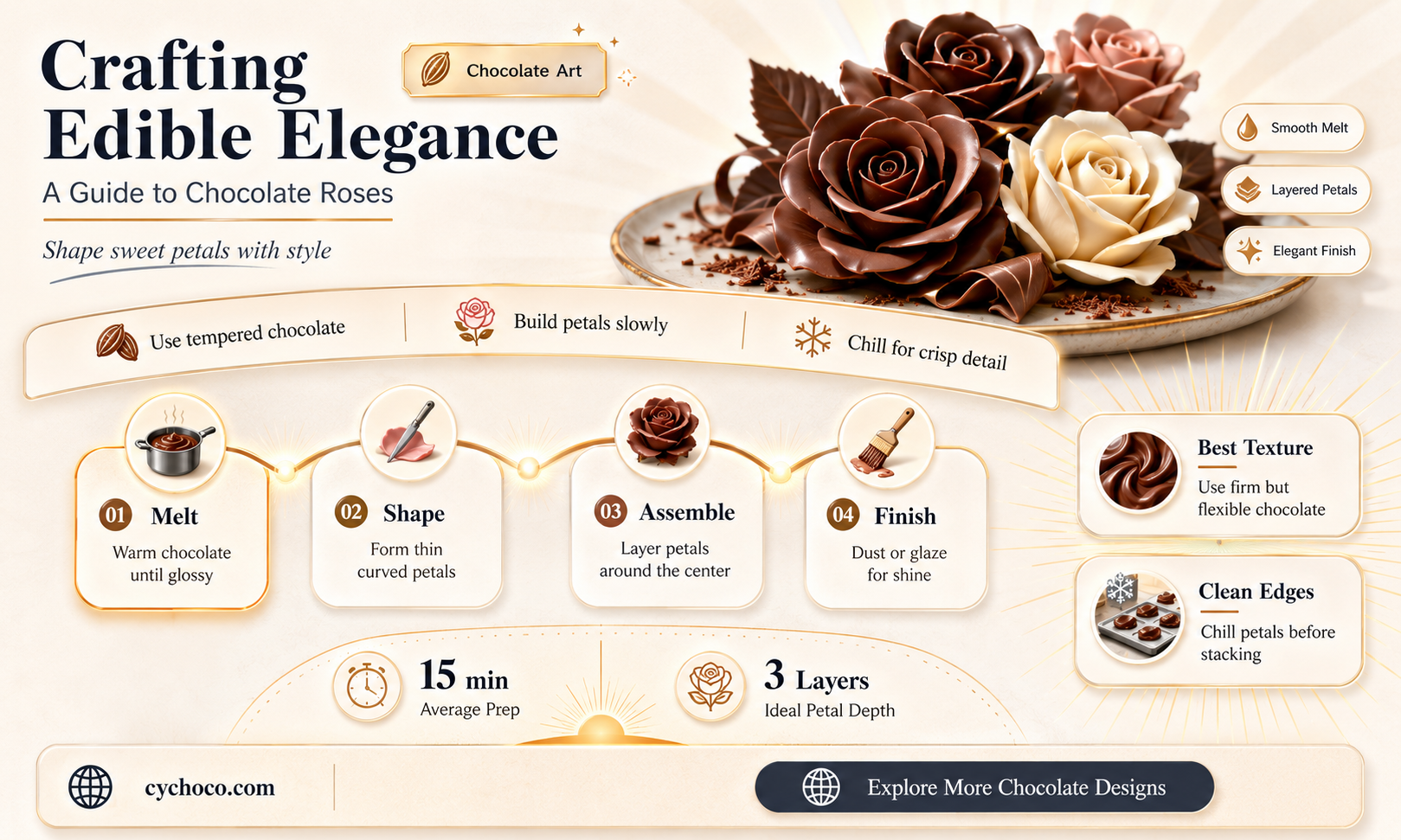 how to make chocolate roses