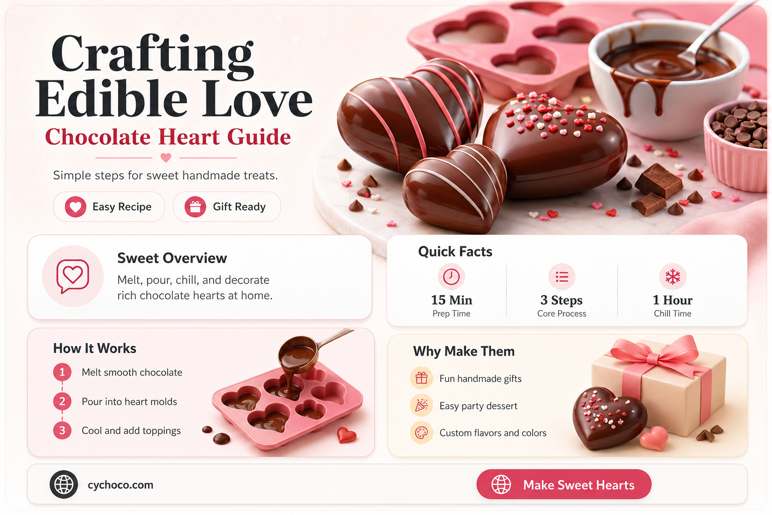 how to make chocolate hearts