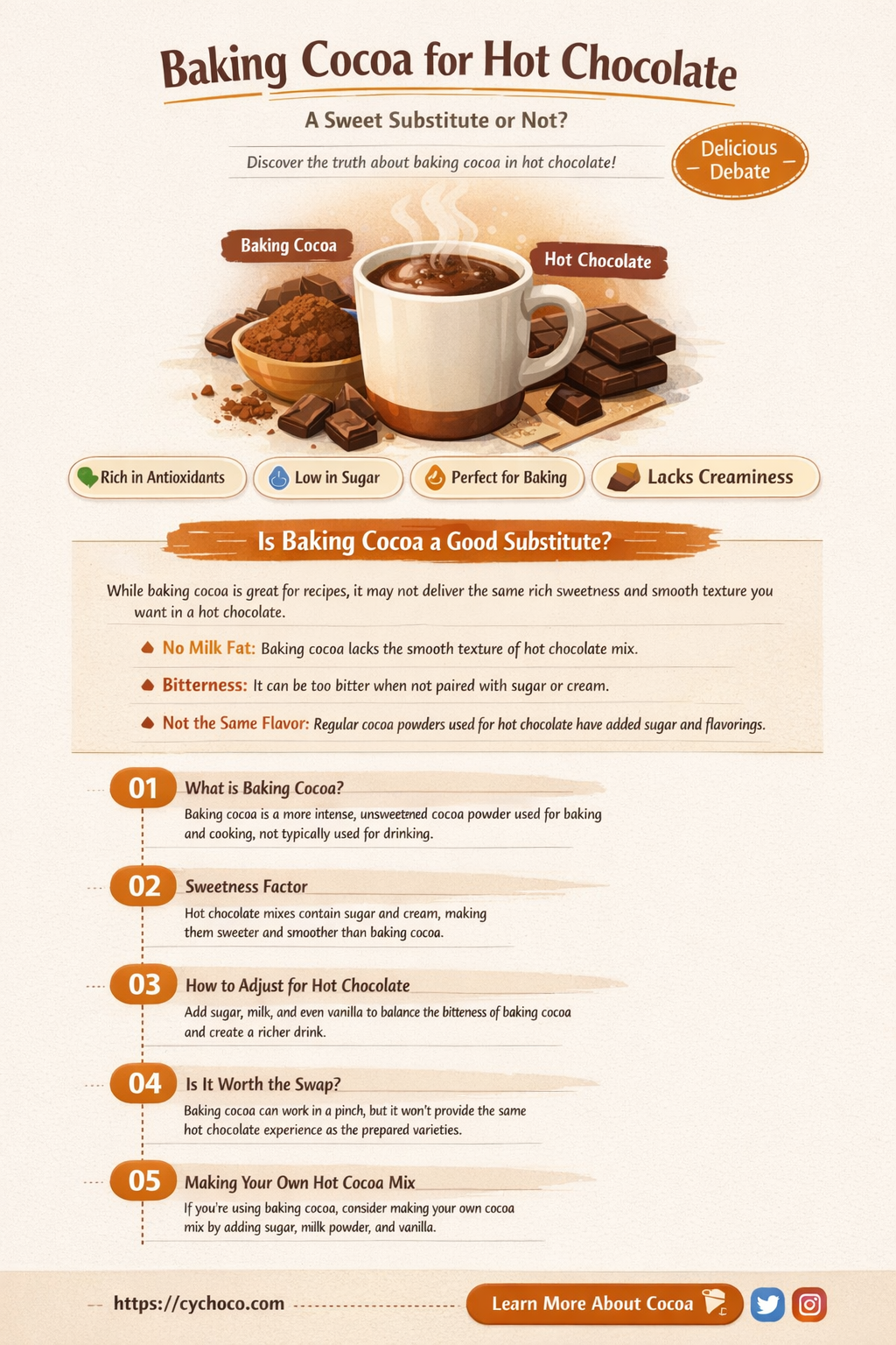 can baking cocoa be used for hot chocolate
