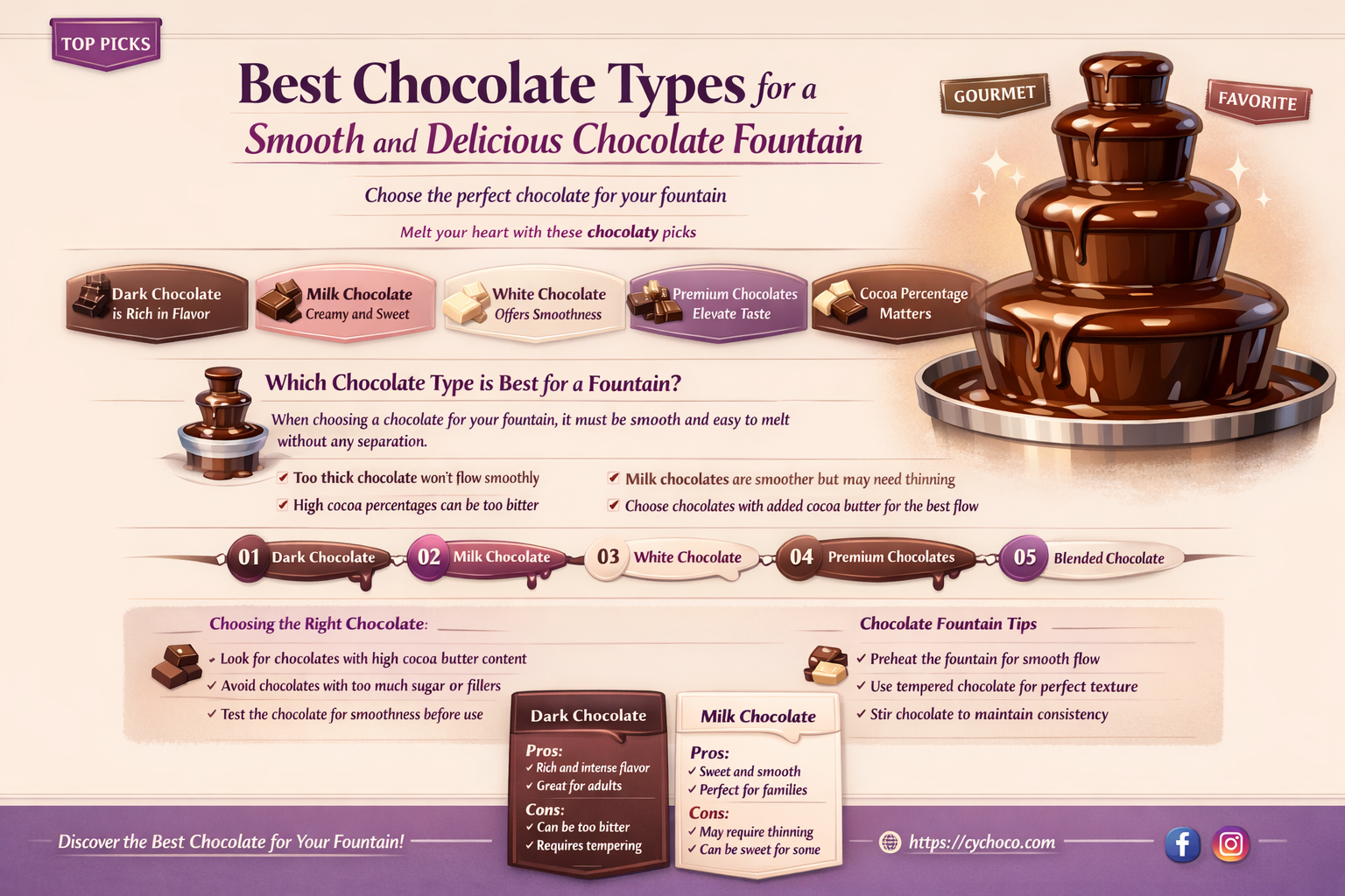 what type of chocolate do you use for chocolate fountain