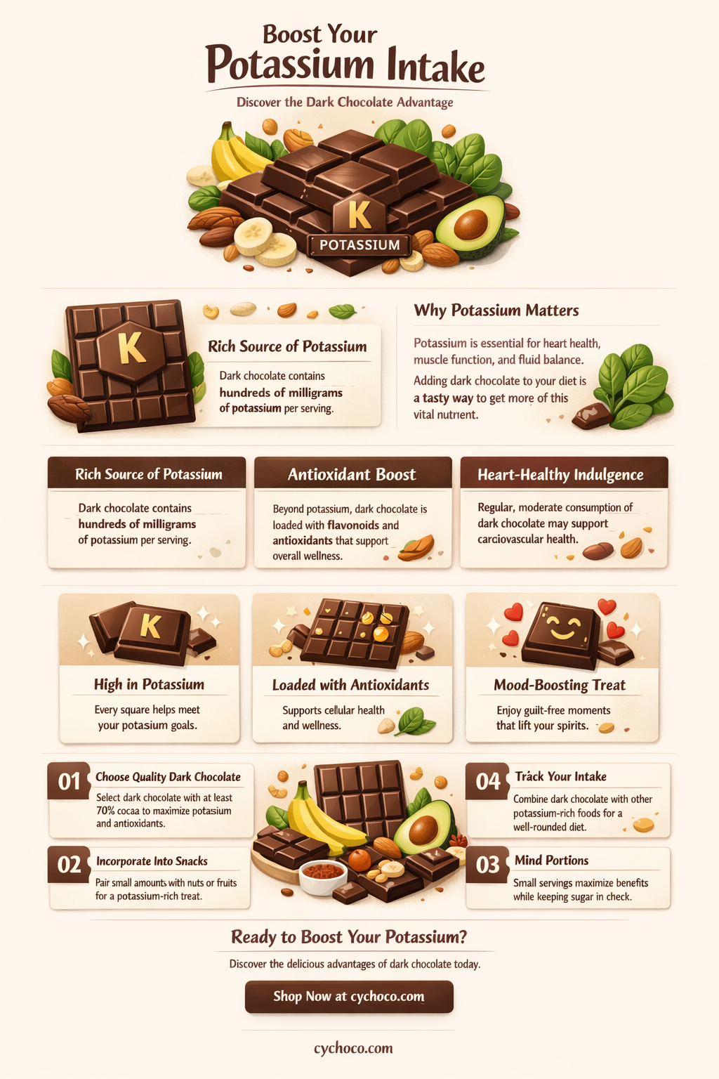 does dark chocolate have potassium