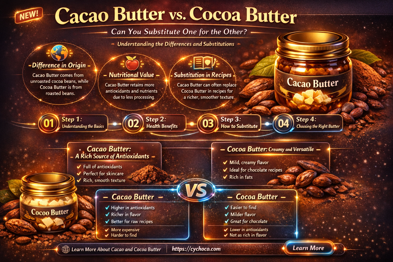 can i substitute cacao butter for cocoa butter