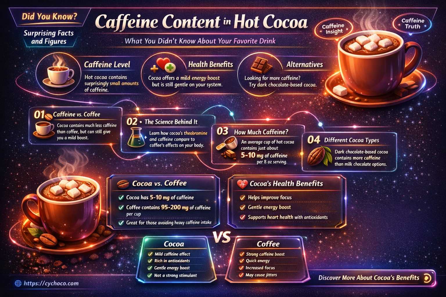 how much caffeine in hot cocoa