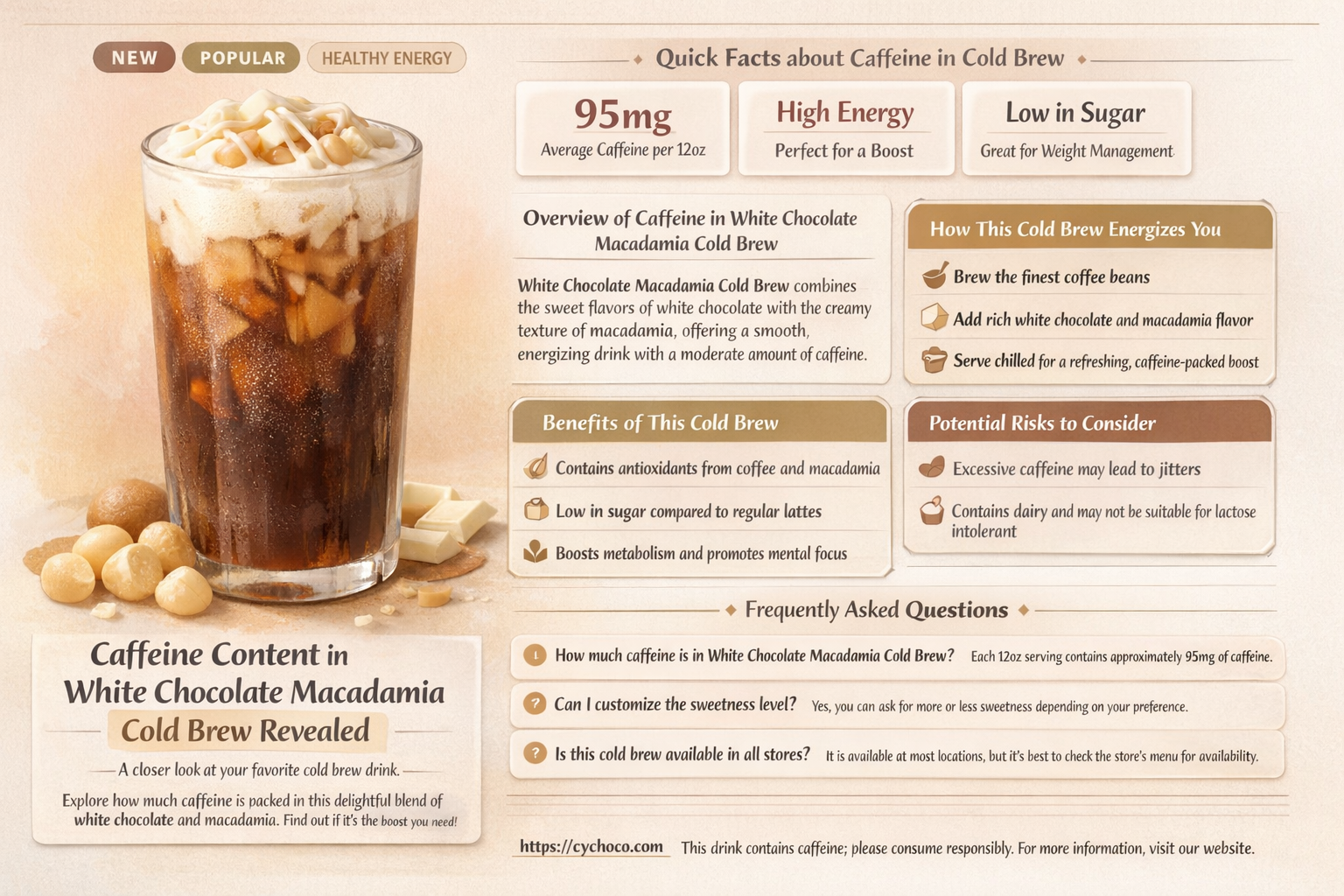 how much caffeine in white chocolate macadamia cold brew