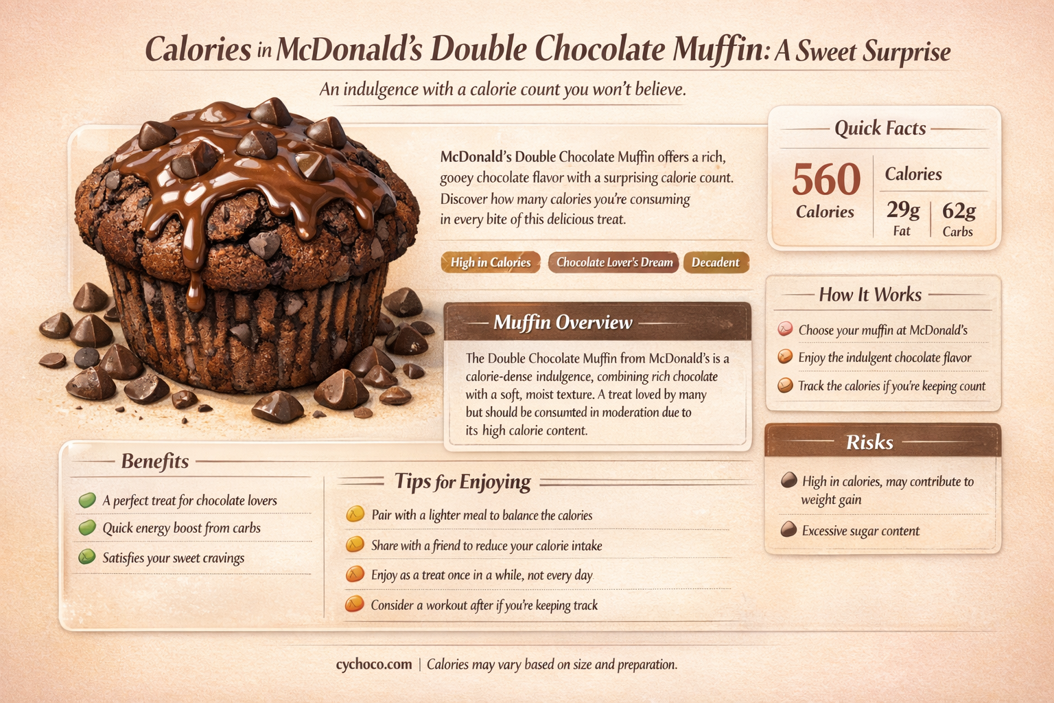 how many calories in a mcdonalds double chocolate muffin