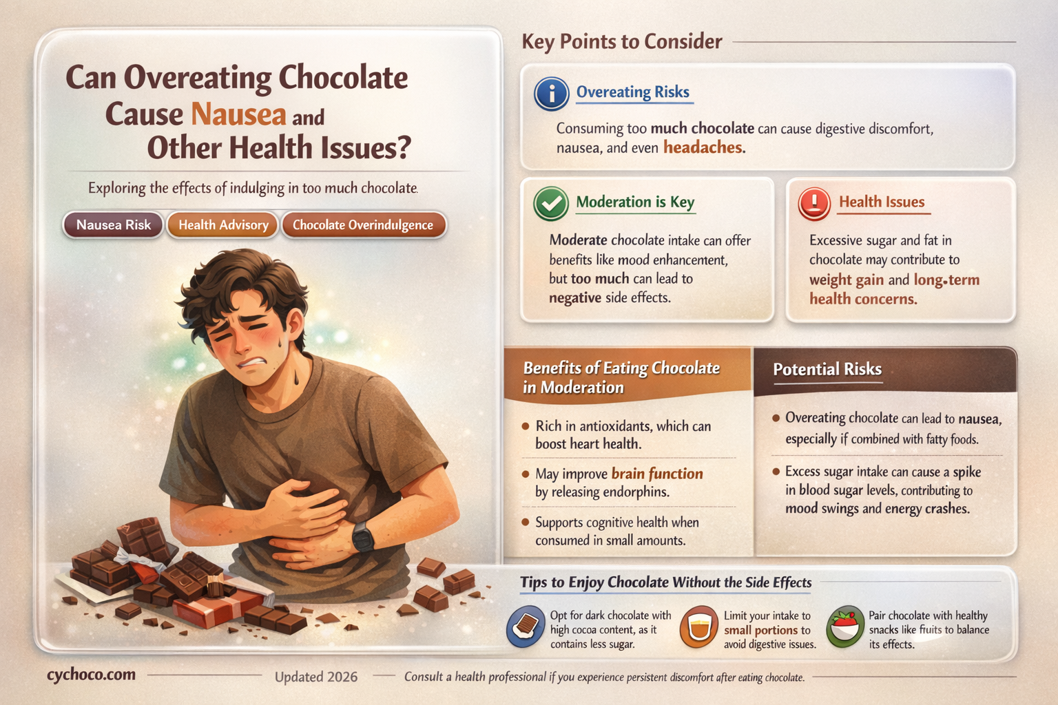 can eating to much chocolate make you sick