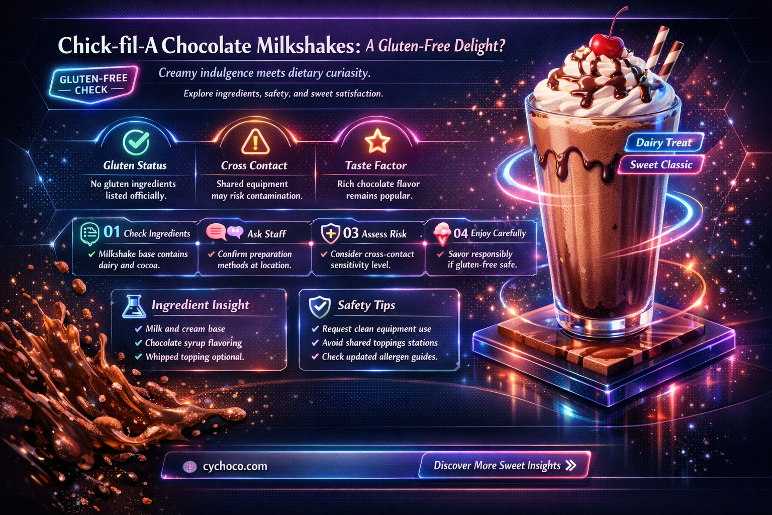 are chick fil a chocolate milkshakes gluten free