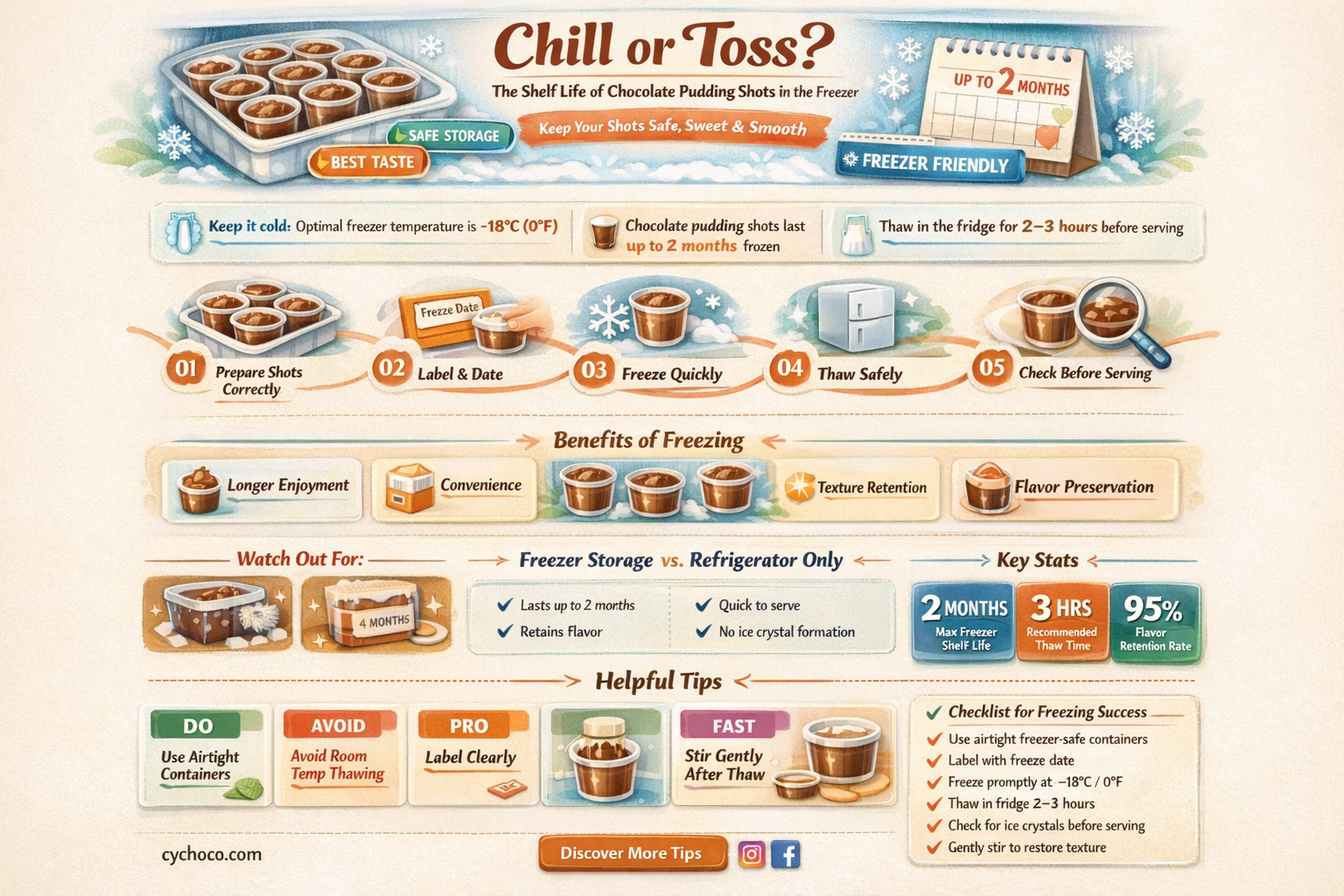 do chocolate pudding shots go bad in freezer