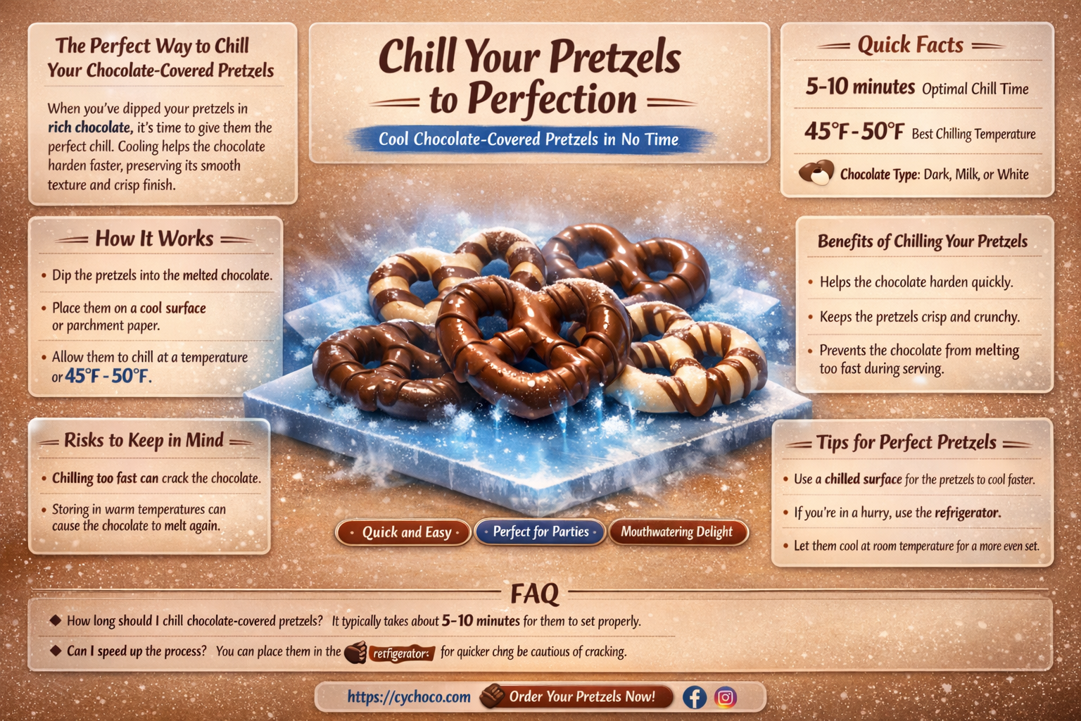 how to cool chocolate covered pretzels