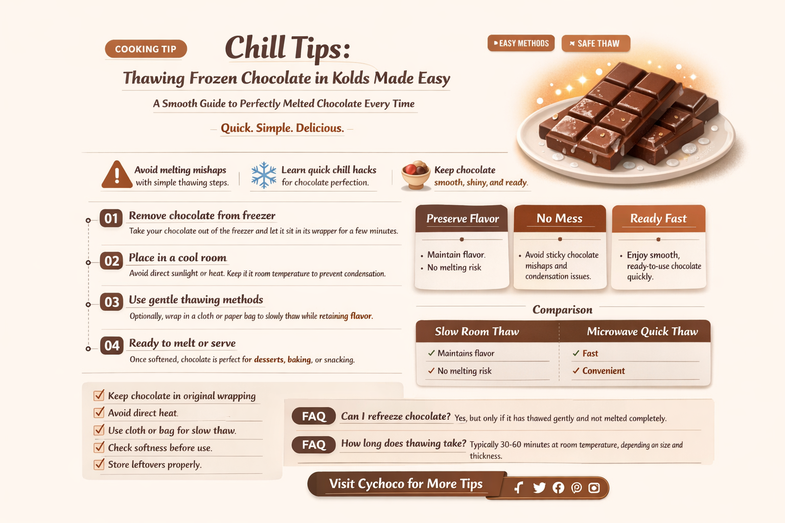 how to get frozen chocolate out of kolds