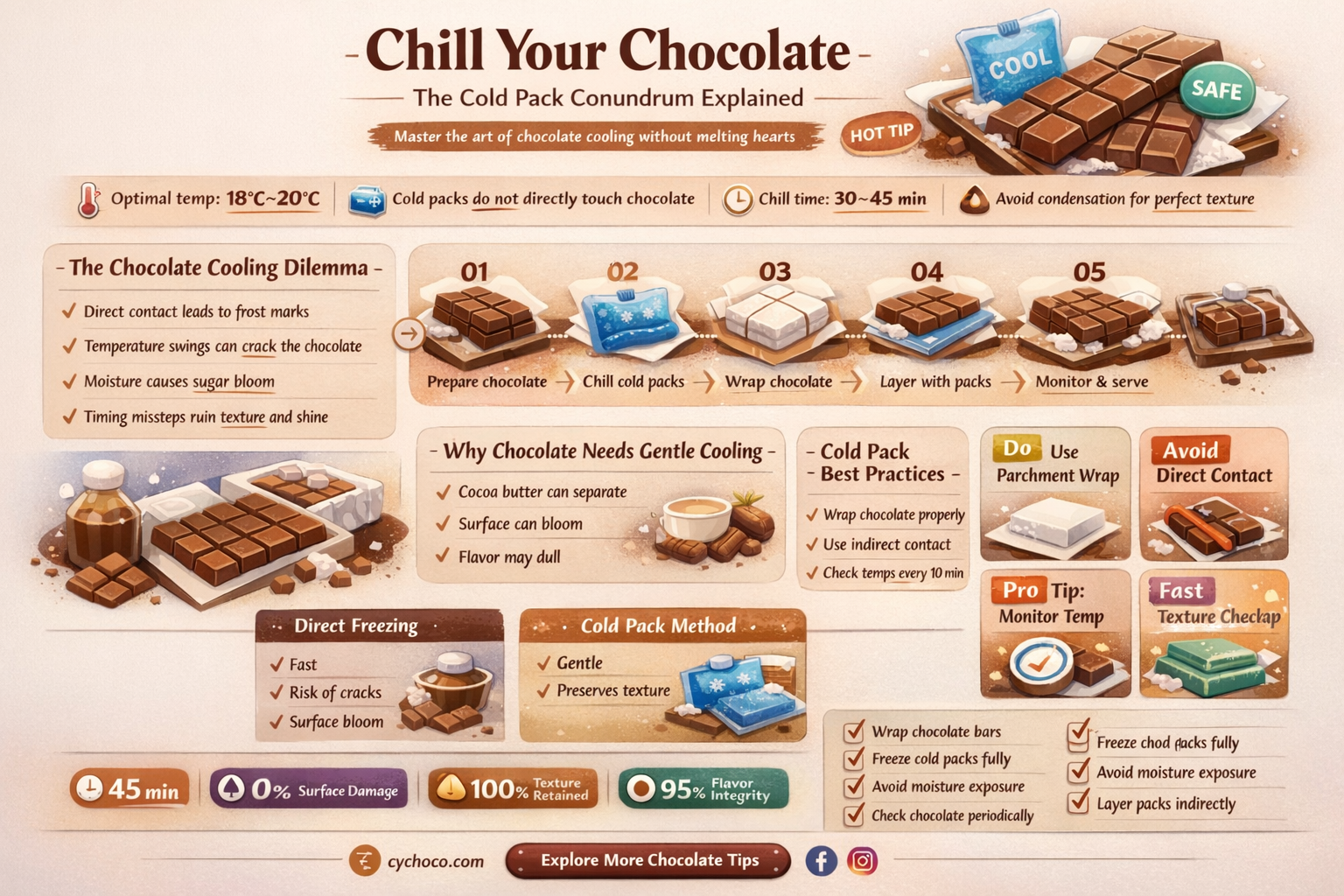 how long cold packs keep chocolate ups
