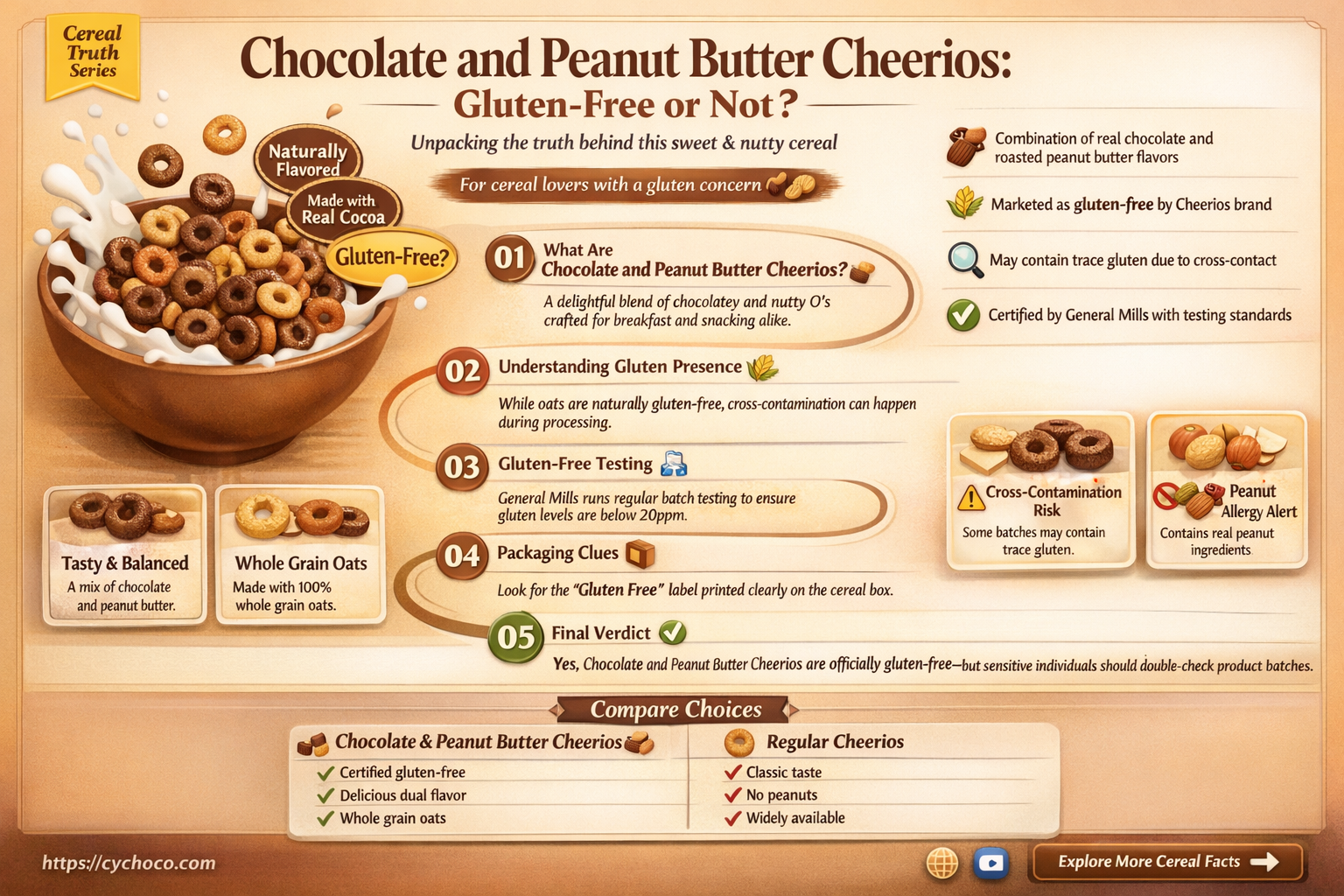 are chocolate and peanut butter cheerios gluten free