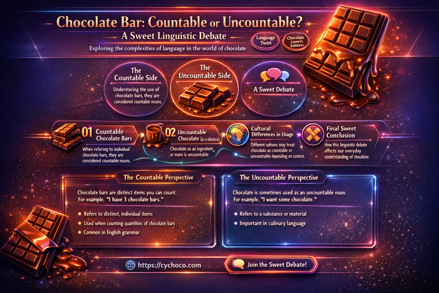 is a bar of chocolate countable or incountable
