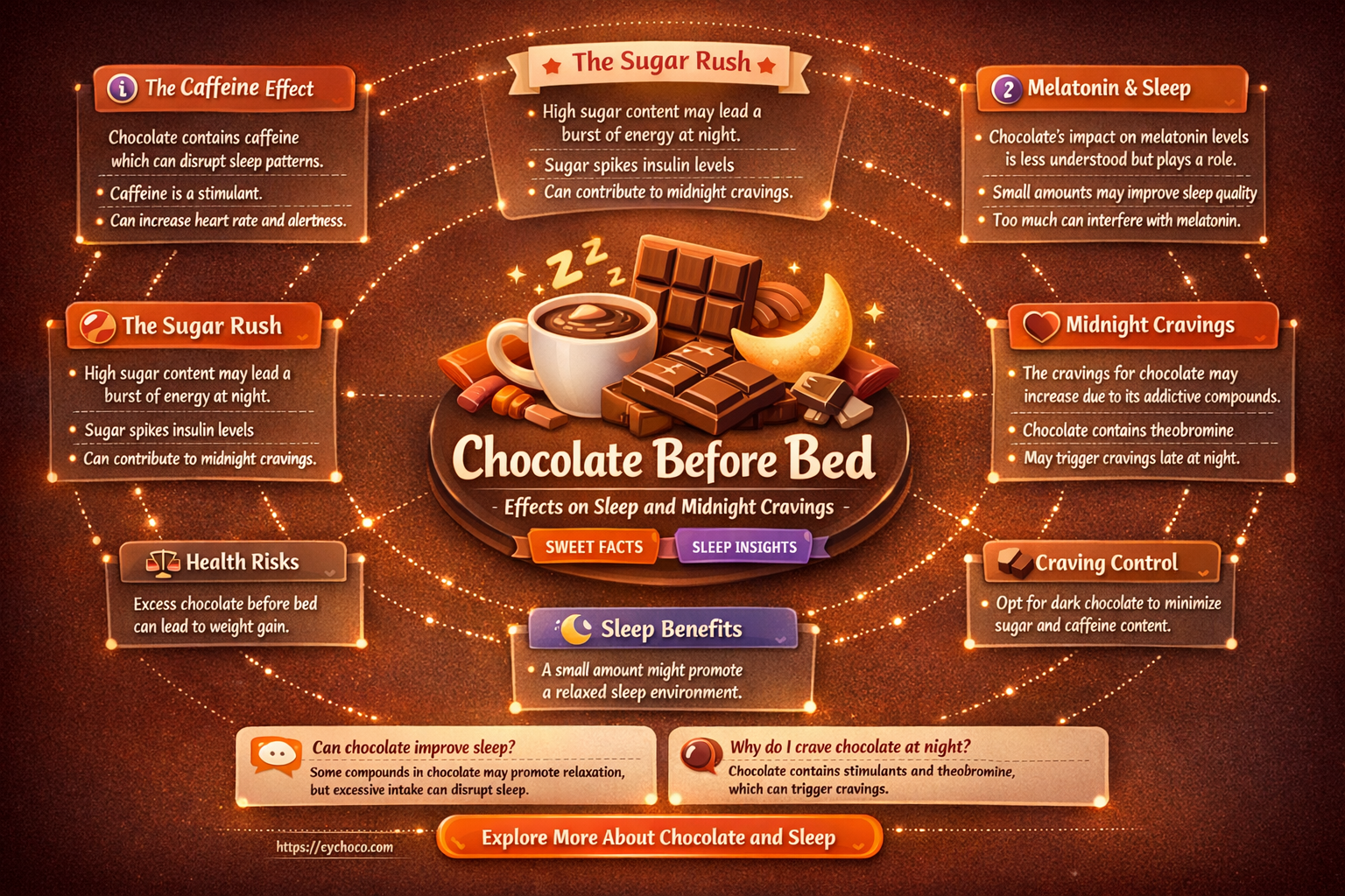 what happens if you eat chocolate before bed