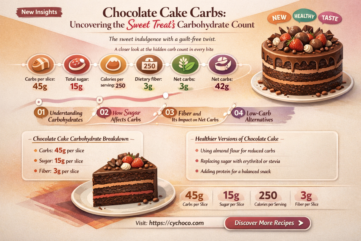 how many carbs are in chocolate cake