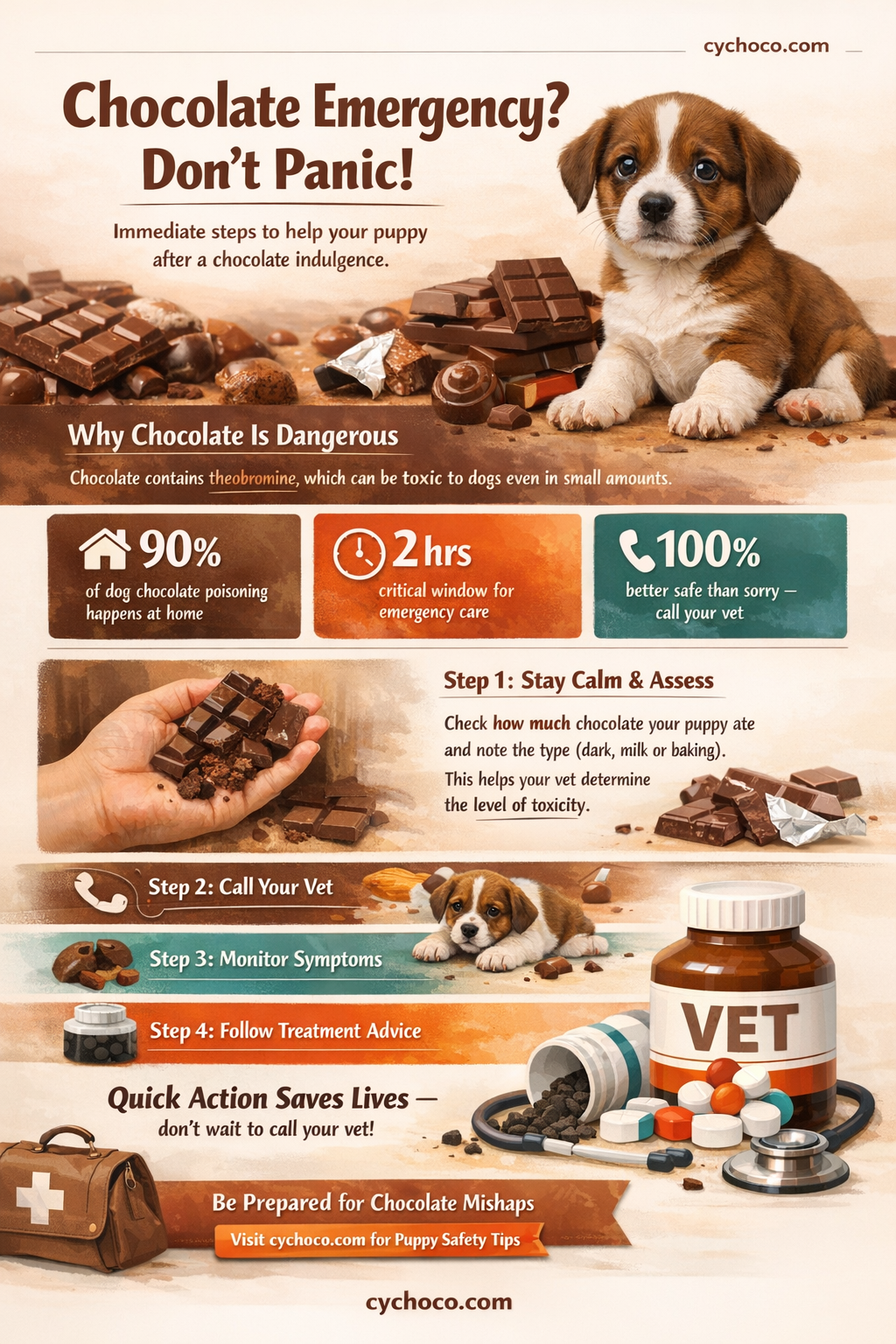 what to do if puppy eats chocolate
