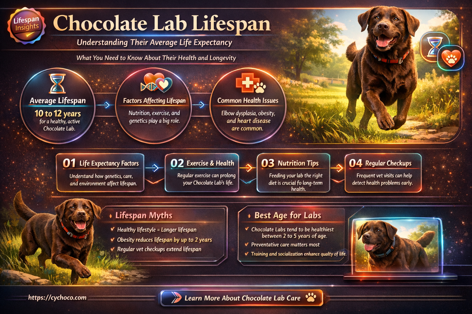how long do chocolate labs live for