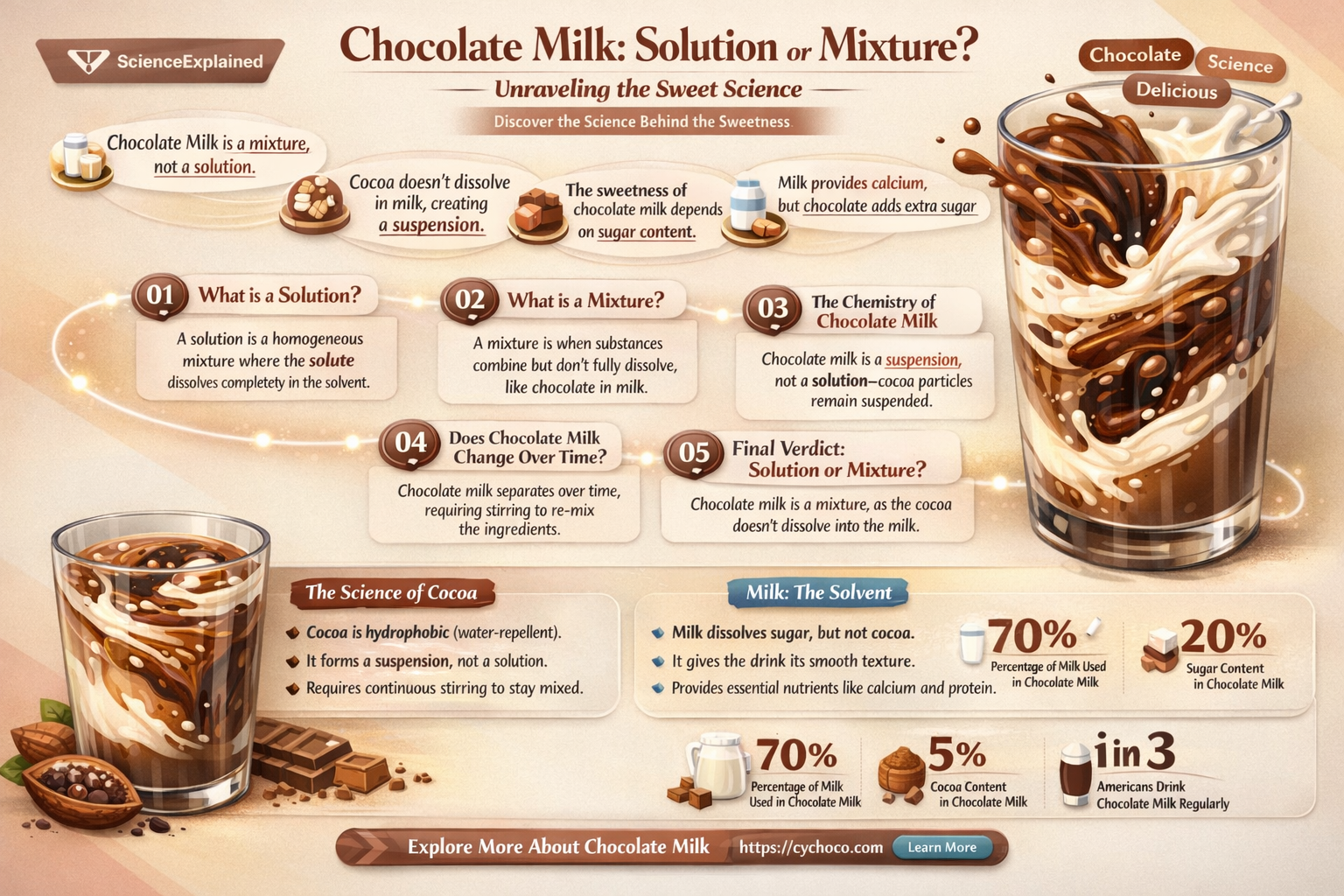 is chocolate milk a solution or mixture