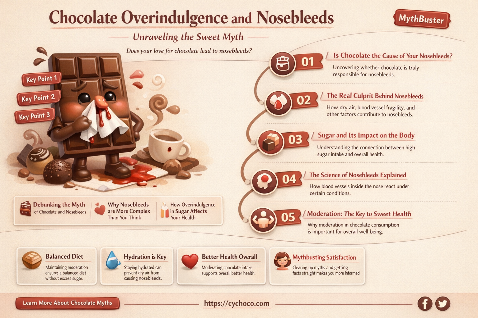 can eating too much chocolate make your nose bleed