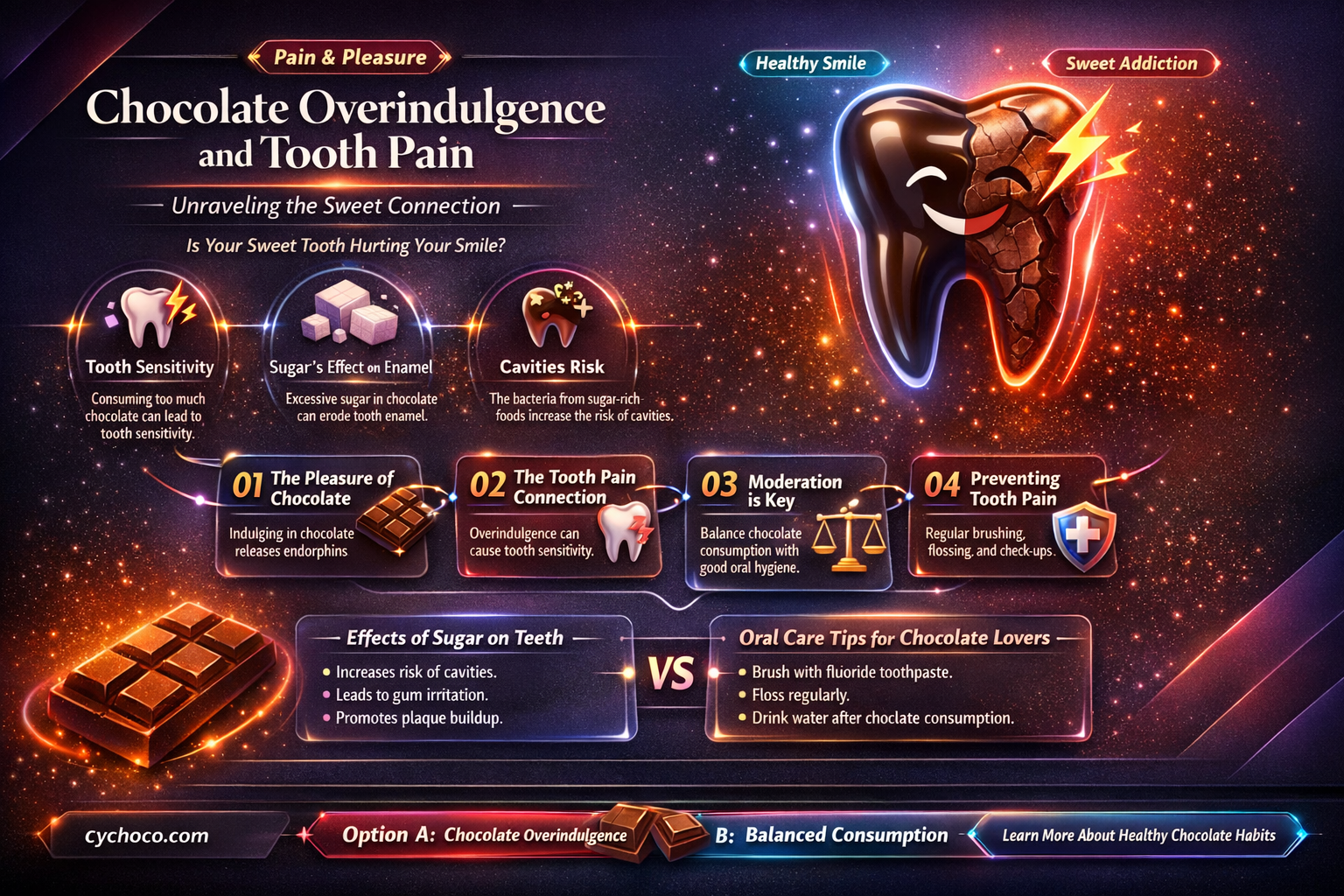 can eating too much chocolate give you a toothache