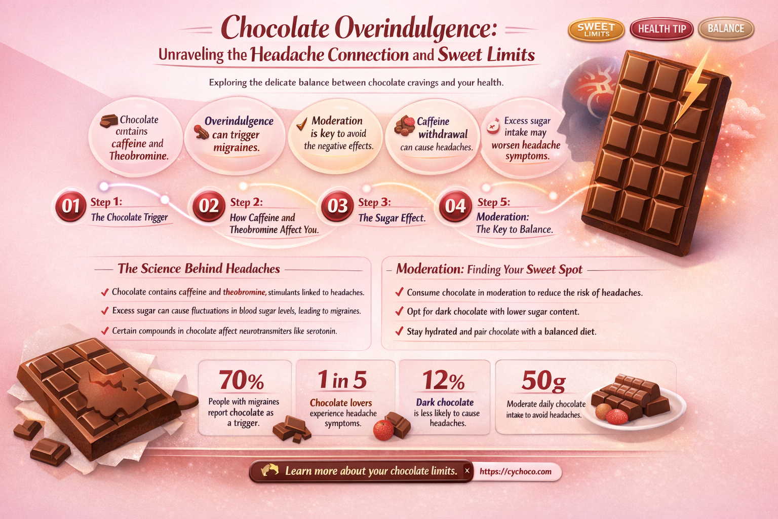 can eating too much chocolate cause a headache