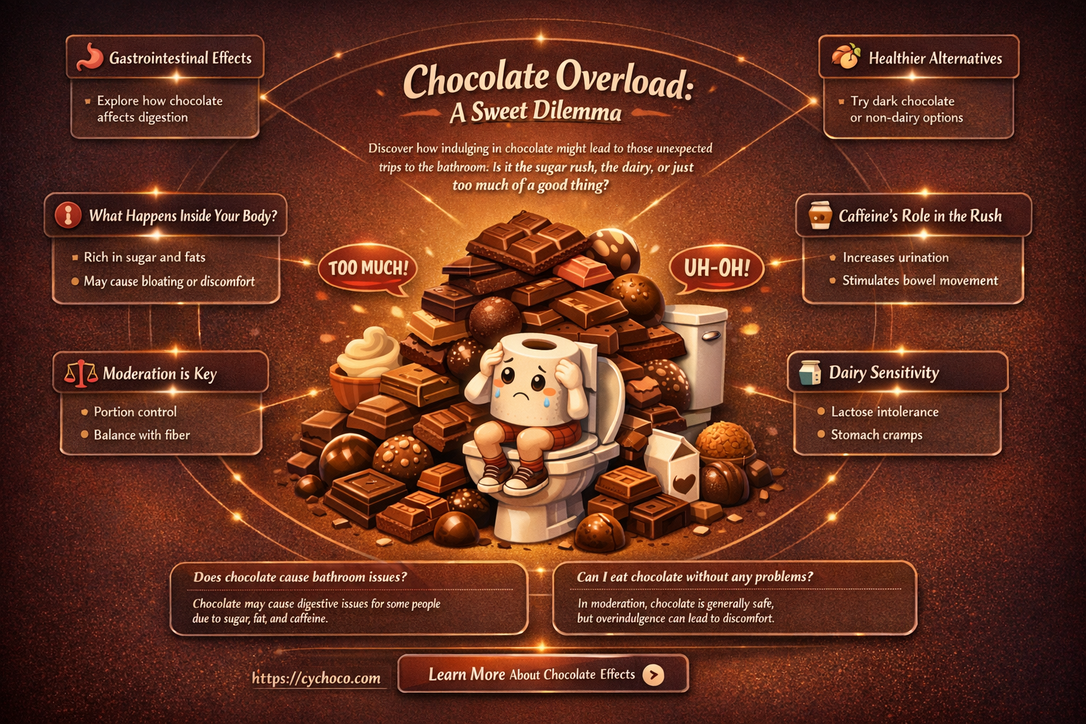 can eating too much chocolate make you poop