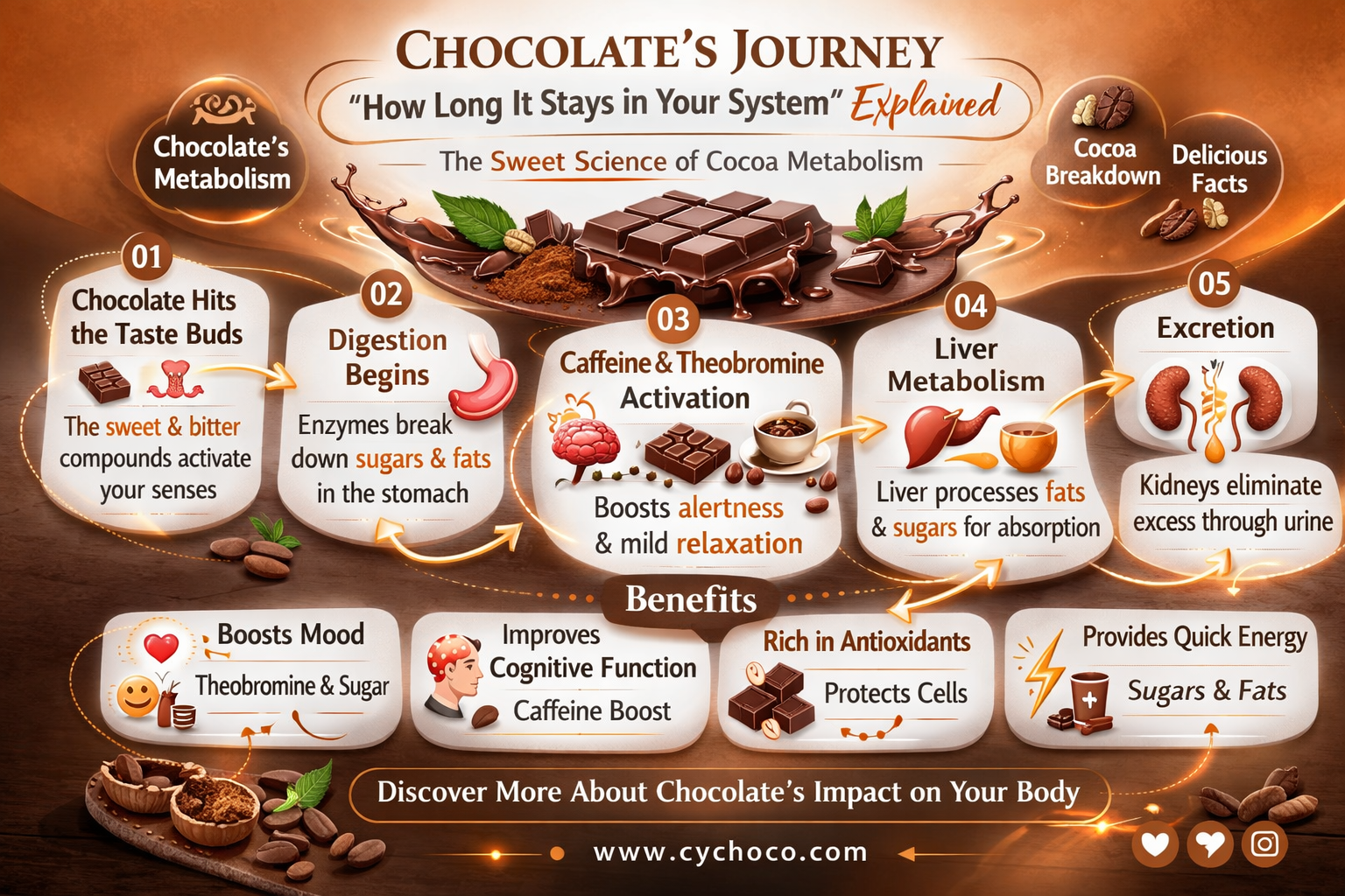 how long does chocolate stay in your system