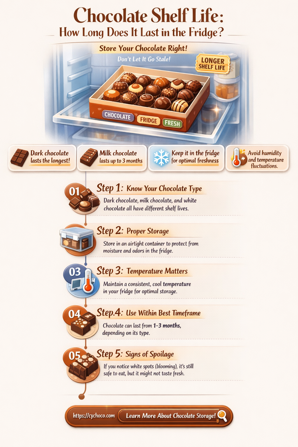 how long does chocolate last in the fridge