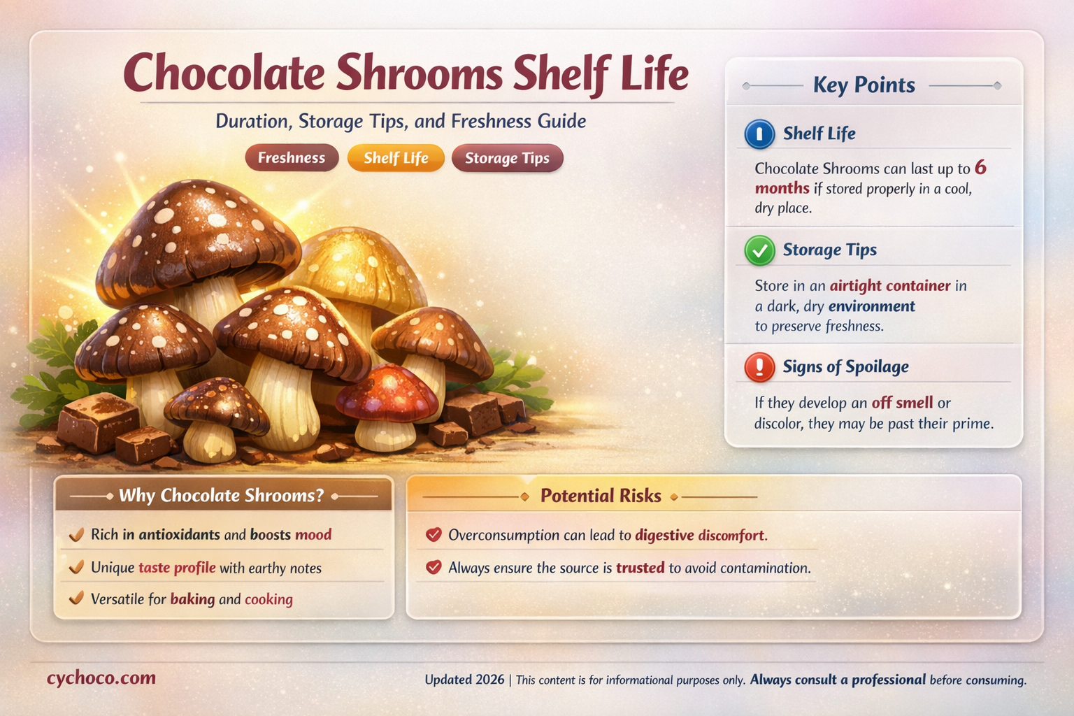 how long do chocolate shrooms last