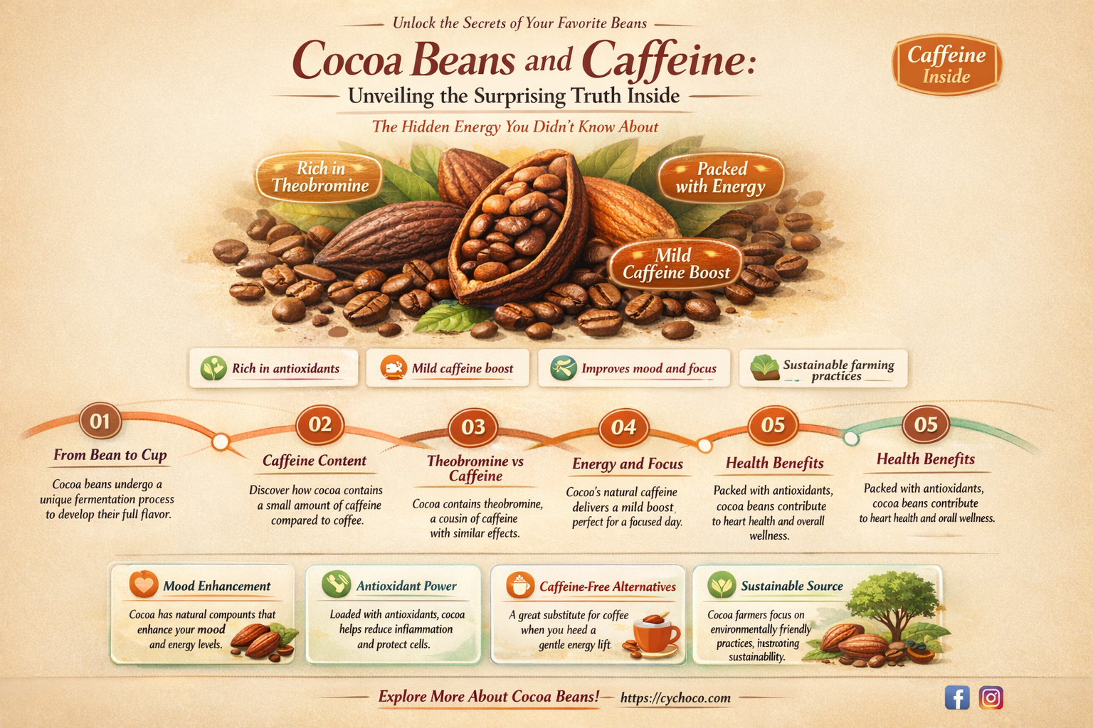 does cocoa beans contain caffeine