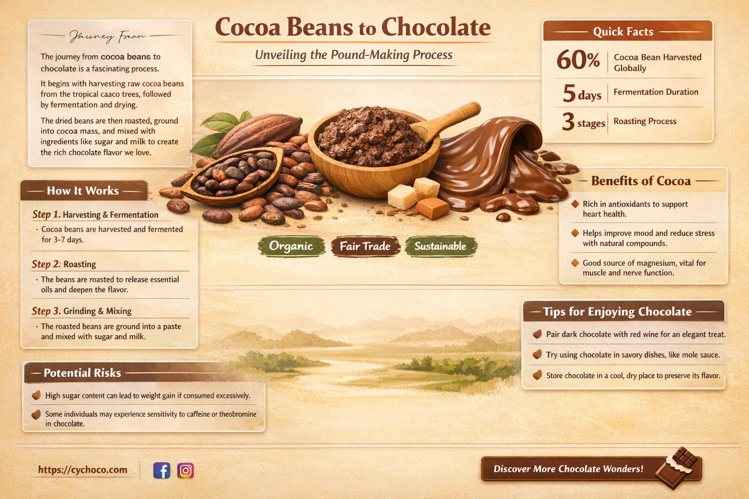 how many cocoa beans to make a pound of chocolate