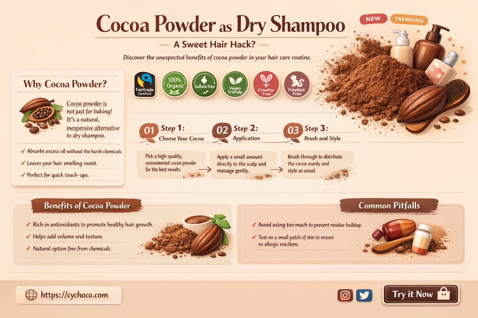 can you use cocoa powder as dry shampoo