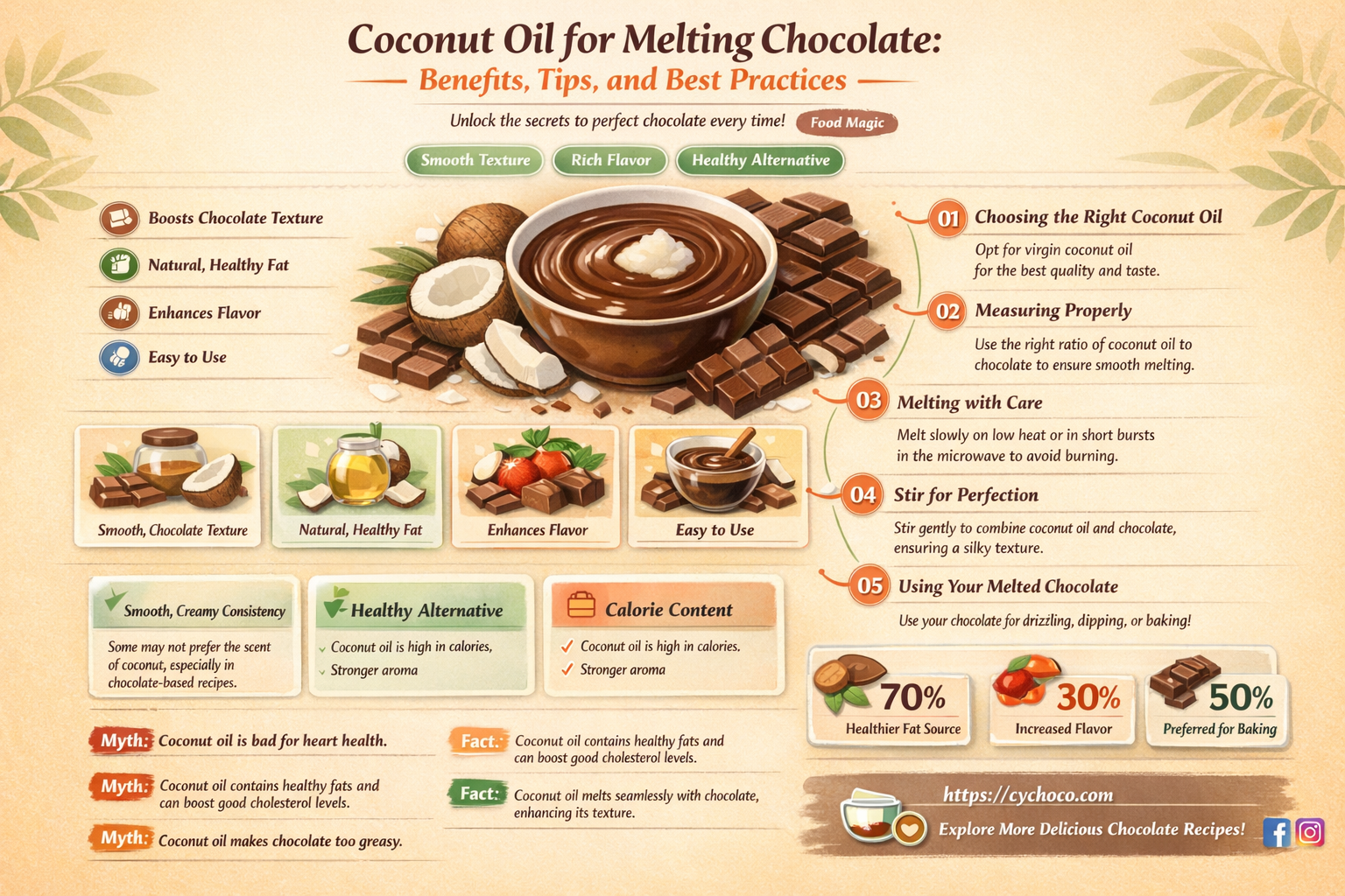 is coconut oil good for melting chocolate