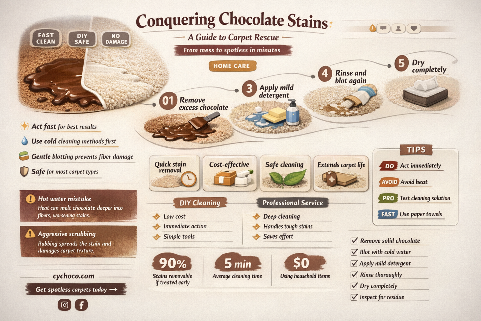 how to get hardened chocolate out of carpet
