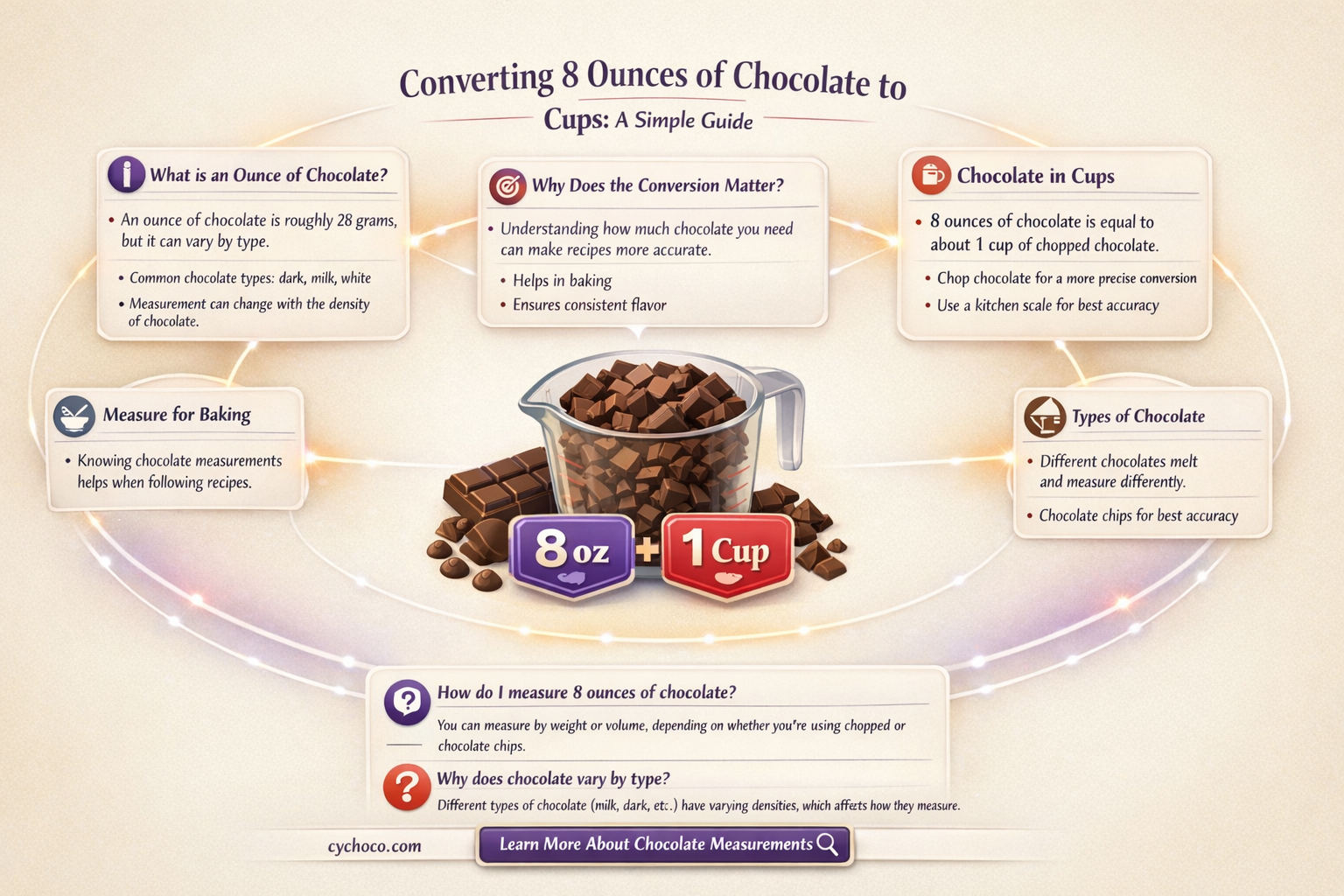 how many cups is 8 ounces chocolate