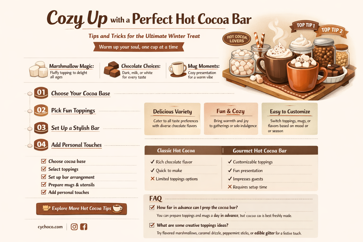 how to set up a hot cocoa bar