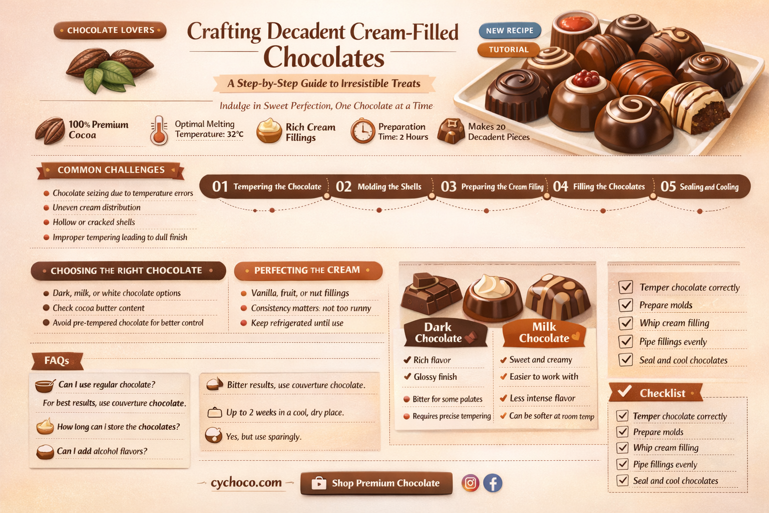 how to make cream filled chocolates