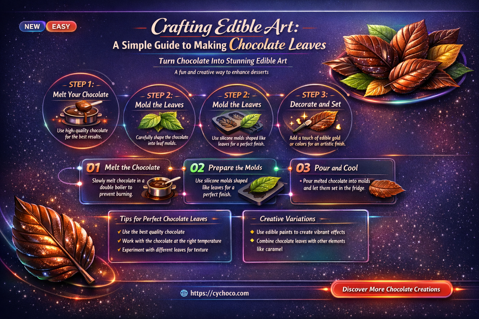 how do you make chocolate leaves
