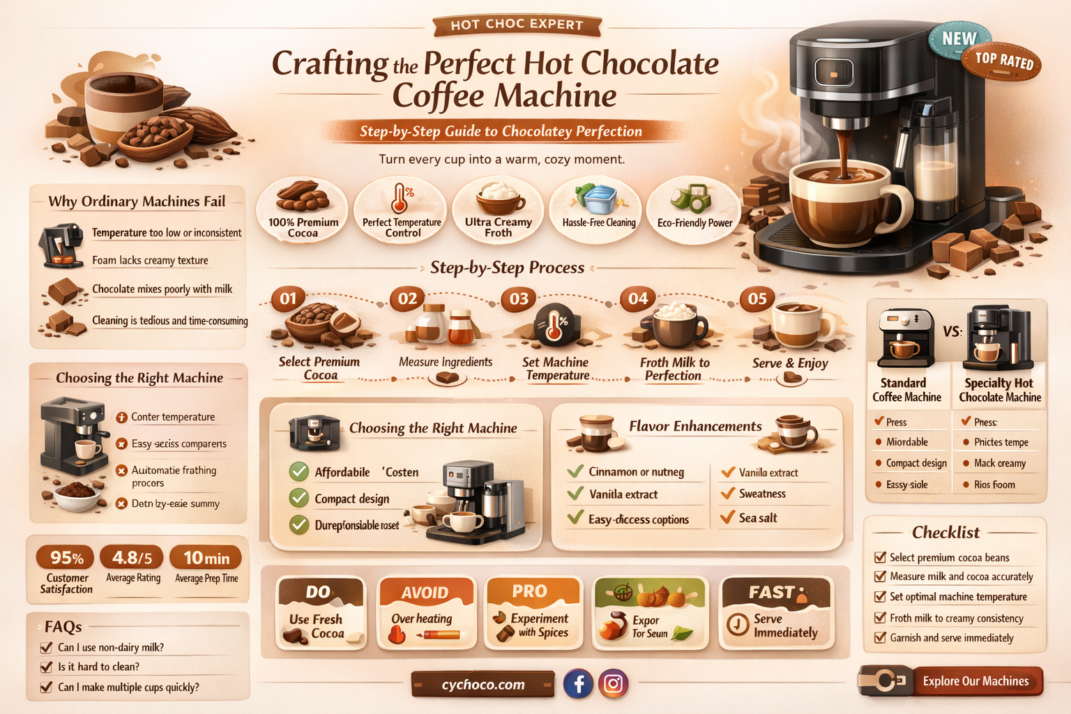 how to make hot chocolate coffee machine
