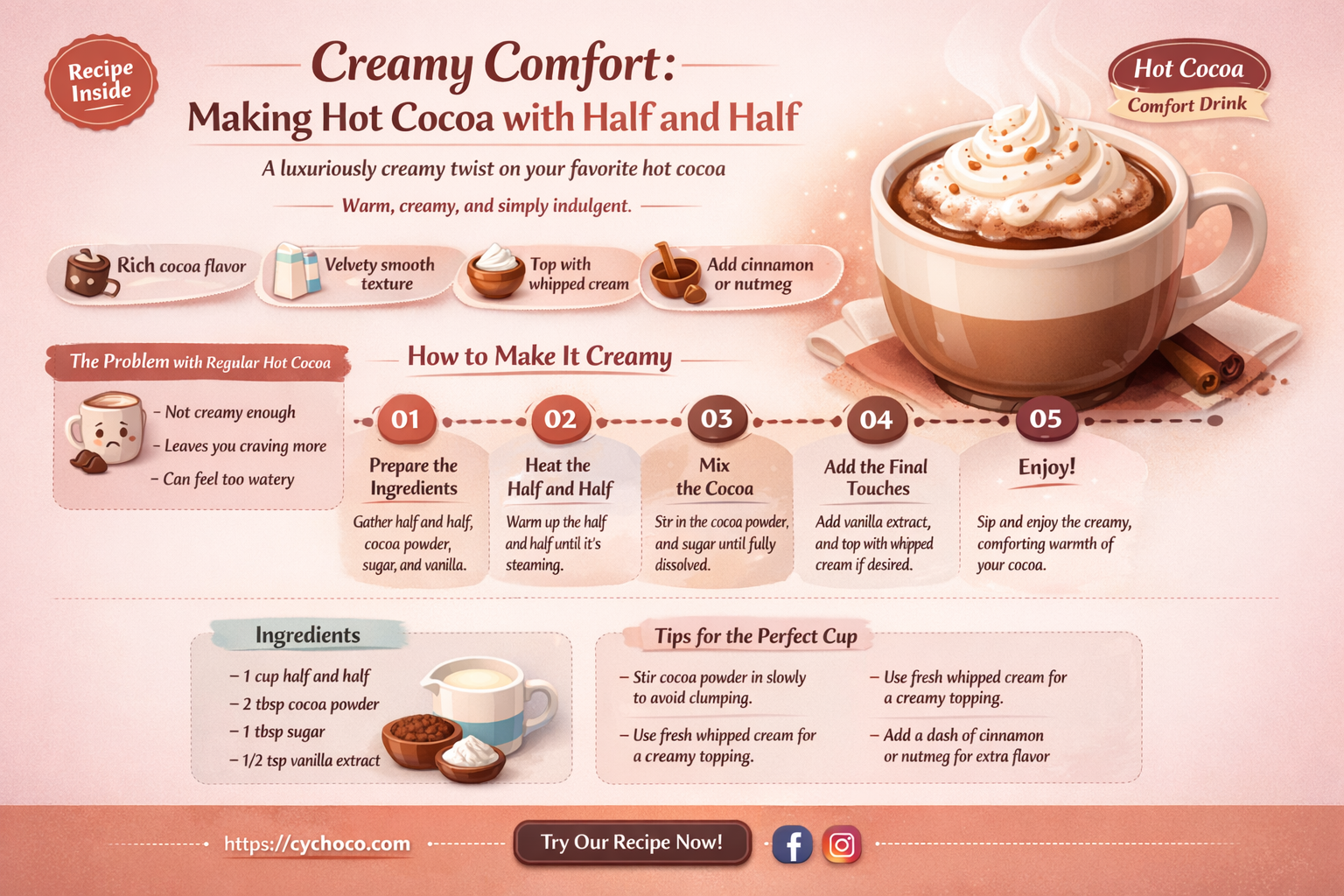 can you make hot cocoa with half and half