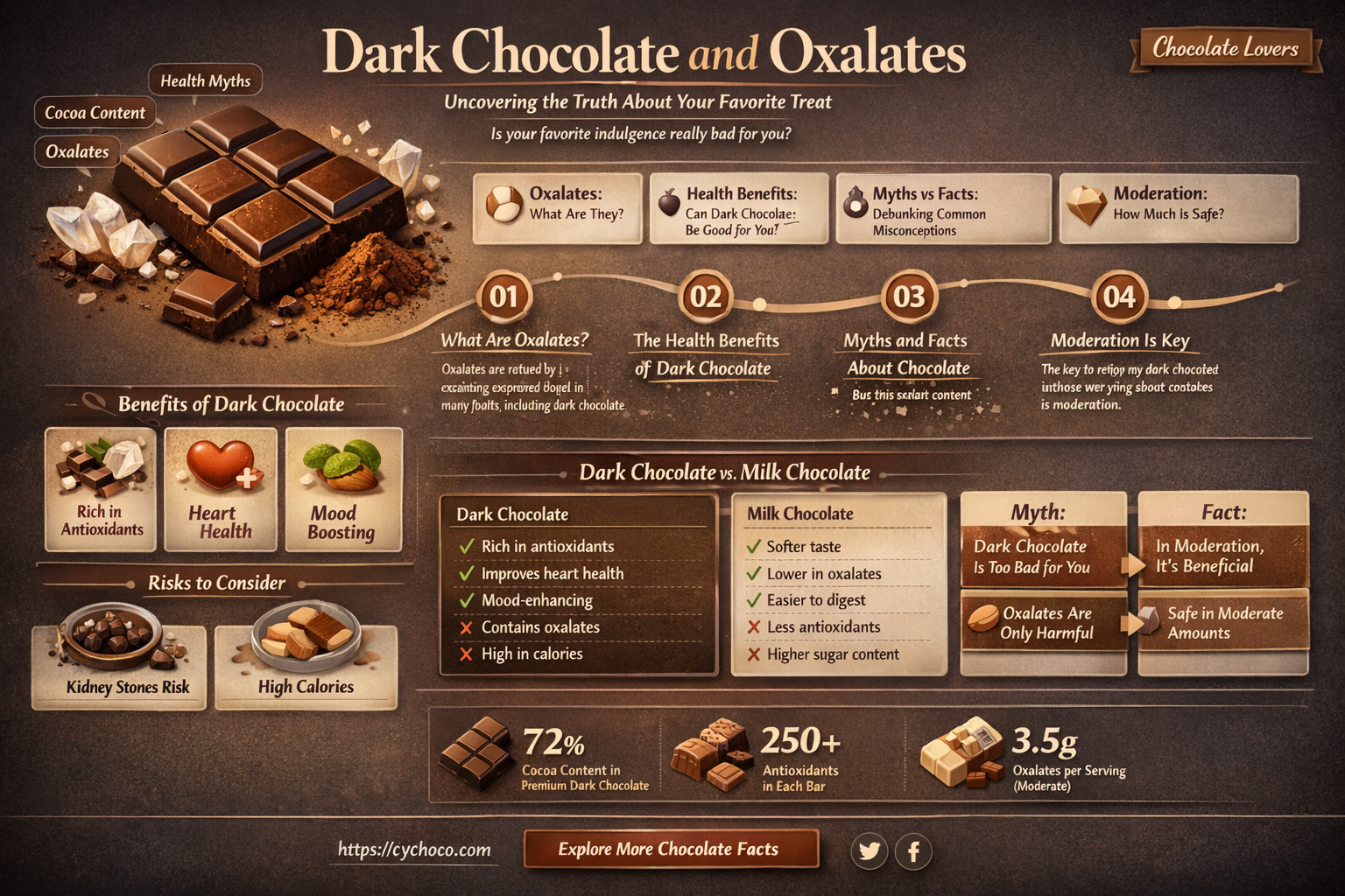 is dark chocolate high in oxalates