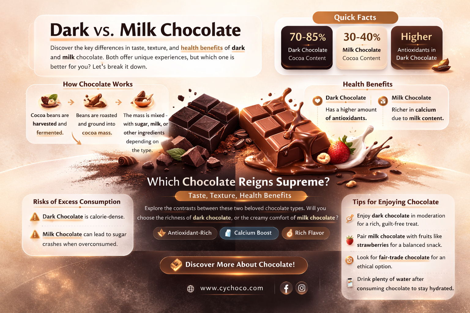 what is the difference between dark and milk chocolate