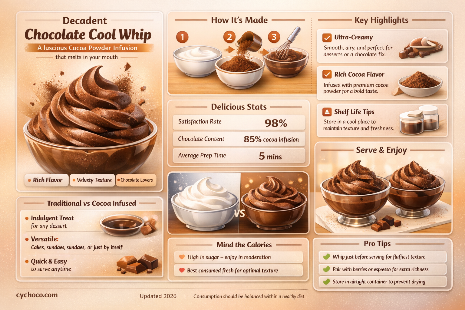 how to make chocolate cool whip with cocoa powder