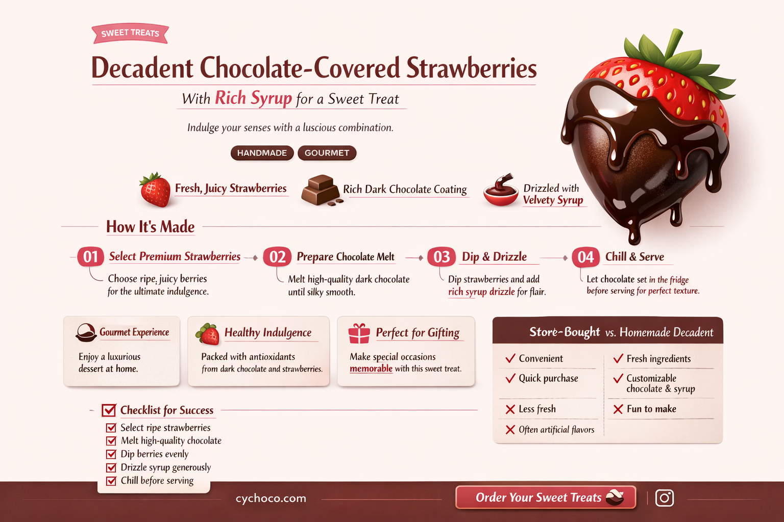 how to do chocolate covered strawberries with chocolate syrup