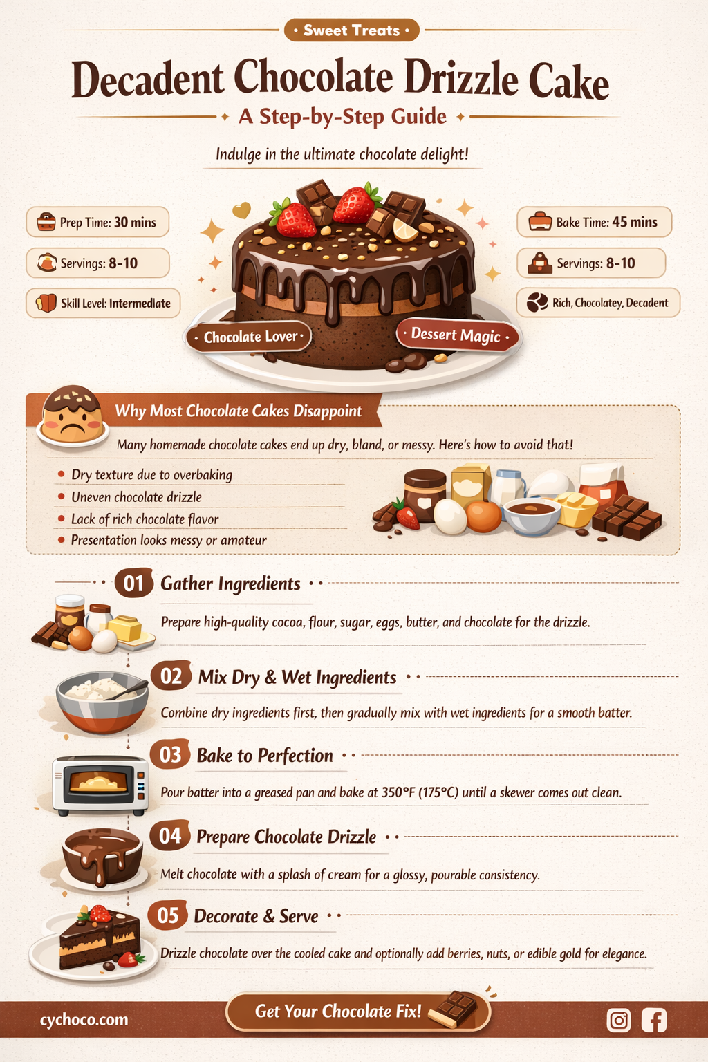 how to make a chocolate drizzle cake